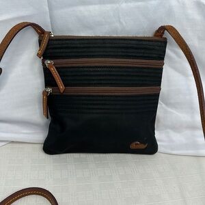 Dooney and Bourke North / South nylon leather trim Crossbody bag